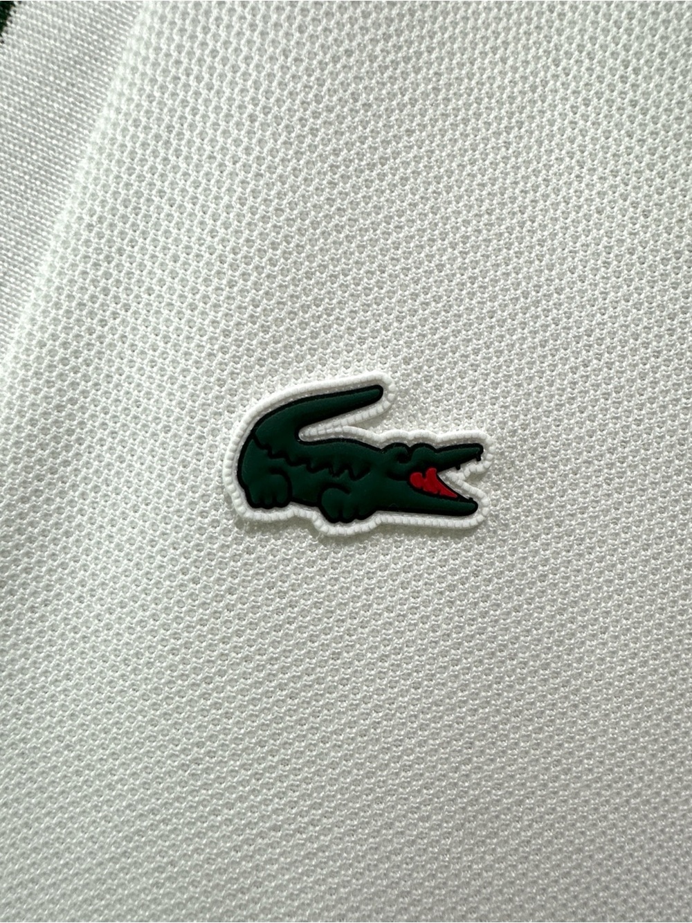 Lacoste White Tennis Dress with Green Trim and Dark Green Shorts set - Picture 3 of 13